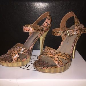 Flirty Tango Snake Skin Heels